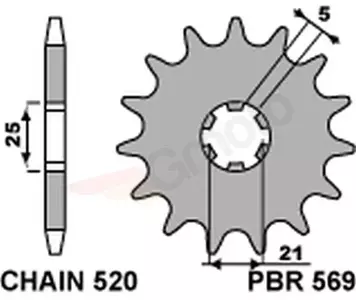 Ritzel PBR Stahlkettenrad vorne  569 15Z Größe 520 JTF569-15 - 5691518NC