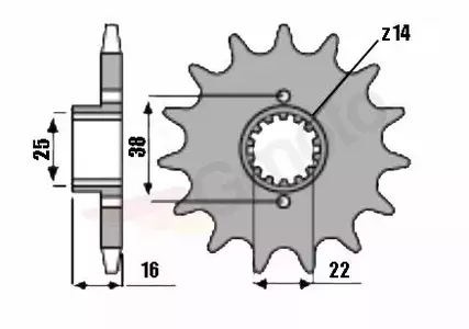 Främre kedjehjul i stål PBR 490 14Z storlek 520 JTF736-14 - 4901418NC