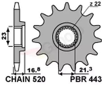 Ritzel PBR Stahlkettenrad vorne  443 16Z Größe 520 JTF582-16 - 4431618NC