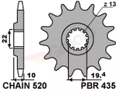 PBR 435 16Z oceľové predné reťazové koleso veľkosti 520 JTF432-16 - 4351618NC