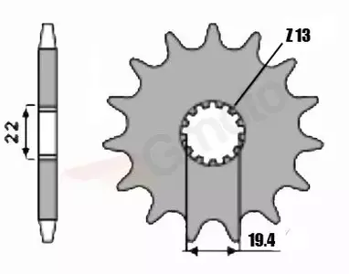Predné oceľové reťazové koleso PBR 433 14Z veľkosť 525 JTF433-11 - 4331418NC