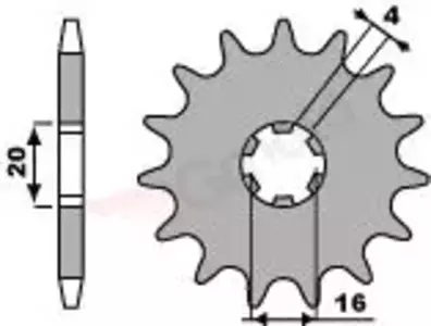 Predné reťazové koleso oceľové PBR 416 14Z veľkosť 428 JTF416-14 - 41614C15