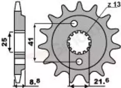 Ritzel PBR Stahlkettenrad vorne  350 13Z Größe 520 JTF1322-13-1
