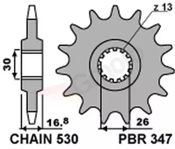 Ritzel PBR Stahlkettenrad vorne  347 16Z Größe 530 JTF333-16 - 3471618NC