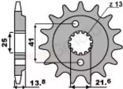 Pignone anteriore in acciaio PBR 346 15Z misura 525 JTF296-15 - 3461518NC