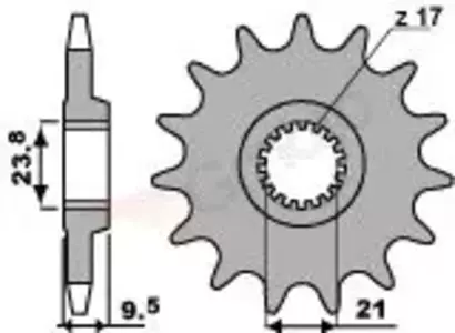 Pignone anteriore in acciaio PBR 342 15Z misura 520 JTF284-15-1