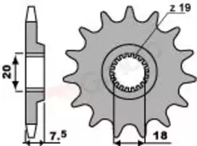 Främre kedjehjul i stål PBR 340 12Z storlek 520 JTF326-12 - 3401218NC