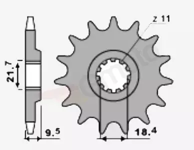 Främre kedjehjul i stål PBR 334 14Z storlek 520 JTF285-14 - 3341418NC