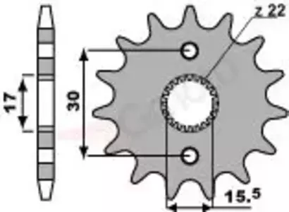 Ritzel PBR Stahlkettenrad vorne  332 14Z Größe 420 JTF1256-14-1