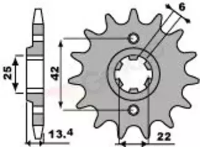 Pignone anteriore in acciaio PBR 291 16Z misura 525 JTF291-16 - 2911618NC