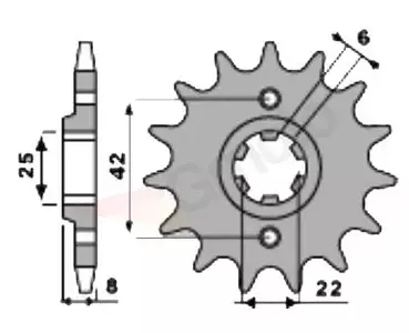 Pignone anteriore in acciaio PBR 281 15Z misura 520 JTF281-15 - 2811518NC