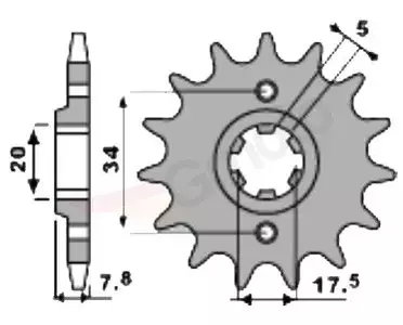 Ritzel PBR Stahlkettenrad vorne  279 14Z Größe 520 JTF327-14 - 2791418NC