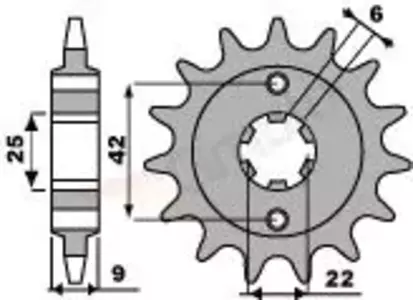 PBR 276 16Z främre kedjehjul i stål storlek 520 JTF276-16 - 2761618NC