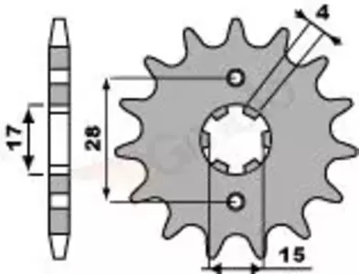 Přední řetězové kolo ocelové PBR 272 14Z velikost 420 JTF253-14 - 27214