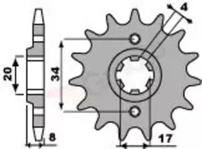 Främre kedjehjul i stål PBR 267 13Z storlek 520 JTF287-13-1