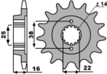 Ritzel PBR Stahlkettenrad vorne  2222 14Z Größe 525 JTF740-14-2