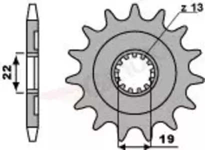 Pignone anteriore in acciaio PBR 2214 13Z misura 520 JTF825-13 - 22141318NC