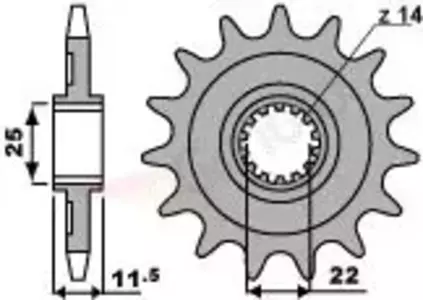 Ritzel PBR Stahlkettenrad vorne  2207 14Z Größe 520 Sherco - 22071418NC