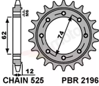 Ritzel PBR Stahlkettenrad vorne  2196 22Z Größe 525 - 21962218NC