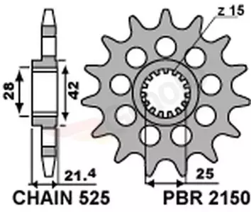 Ritzel PBR Stahlkettenrad vorne  2150 16Z Größe 525 JTF709-16 - 21501618NC