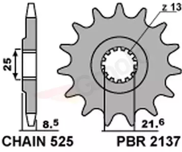 Ritzel PBR Stahlkettenrad vorne  2137 17Z Größe 525 JTF1537-17-1