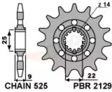 Ritzel PBR Stahlkettenrad vorne  2129 15Z Größe 525 Benneli 900/1130 - 21291518NC