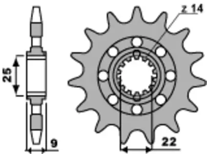 Ritzel PBR Stahlkettenrad vorne  2129 15Z Größe 525 Benneli 900/1130-2
