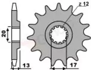 Ritzel PBR Stahlkettenrad vorne  2123 13Z Größe 520 Tm Racing MX 125 - 21231318NC