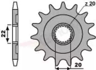 Främre kedjehjul i stål PBR 2103 14Z storlek 520 JTF1590-14 - 21031418NC