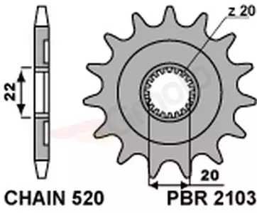Pignon PBR acier standard 2103 - 520 - 21031318NC