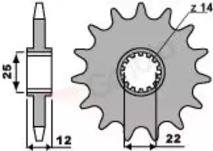 Främre kedjehjul i stål PBR 2102 12Z storlek 520 JTF715-12 - 21021218NC