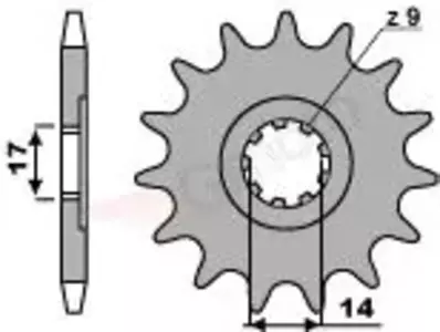 Främre kedjehjul i stål PBR 210 12Z storlek 428 JTF708-12 - 2101218NC