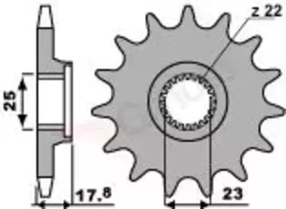 Främre kedjehjul i stål PBR 2096 15Z Laverda 750 96-00 - 20961518NC