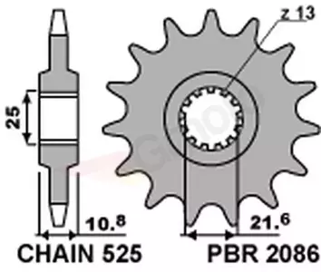 Čelični prednji lančanik PBR 2086 16Z veličina 525 JTF1586-16 - 20861618NC