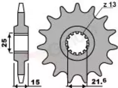Främre kedjehjul i stål PBR 2082 14Z storlek 525 JTF1515-15 - 20821418NC