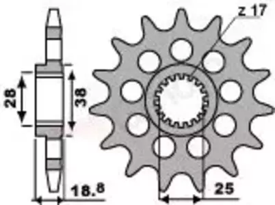 Ritzel PBR Stahlkettenrad vorne  2078 16Z Größe 525 JTF704-16-1