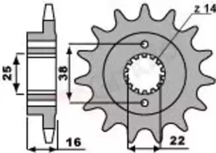 PBR 2075 15Z oceľové predné reťazové koleso veľkosti 520 JTF736-15 - 20751518NC