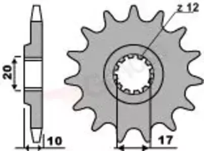 Främre kedjehjul i stål PBR 2074 12Z storlek 520 - 20741218NC