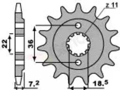 Främre kedjehjul i stål PBR 2067 13Z storlek 520 JTF1321-13 - 20671318NC