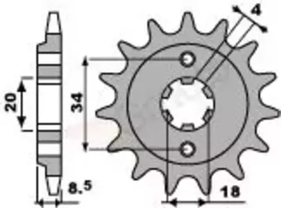Pignone anteriore in acciaio PBR 2046 14Z misura 520 JTF270-14 - 20461418NC