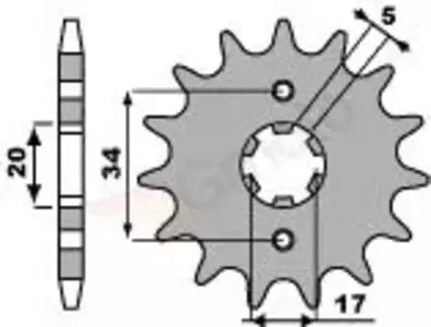Ritzel PBR Stahlkettenrad vorne  2037 13Z Größe 428 JTF1264-13 - 20371318NC