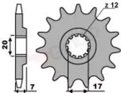 Främre kedjehjul i stål PBR 1495 10Z storlek 520 - 14951018NC