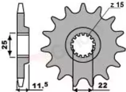 Pignone anteriore in acciaio PBR 1252 16Z misura 520 JTF1902-16 - 12521618NC