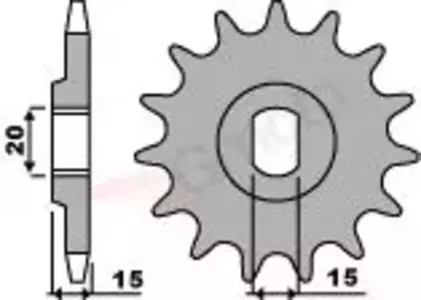 Ritzel PBR Stahlkettenrad vorne 1170 14Z Größe 530 Moto Morini 350 83-87 - 11701418NC