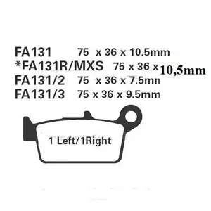 Plaquettes de frein EBC FA 131 TT (2 pièces)-2