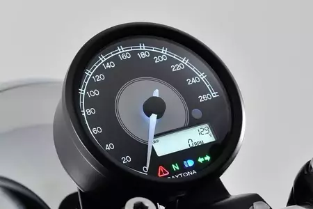 Speedometer Daytona Velona 80 260 KM/H MPH hvidt lys LED sort - 87791