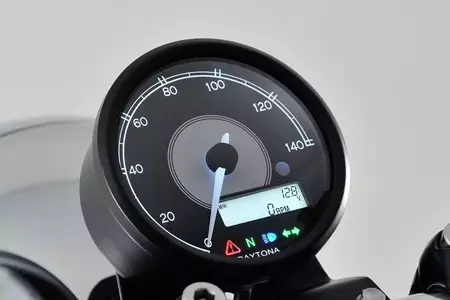 Speedometer Daytona Velona 80 140 KM/H MPH hvidt lys LED sort - 87789