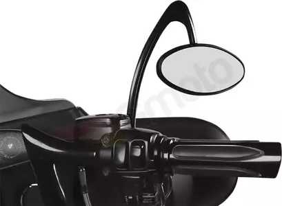 Chopper Cruiser Cat-Eye Curvaceous Hanger Stem espejo izquierdo negro Arlen Ness-3