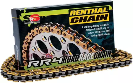 Corrente de acionamento Renthal RR4 SRS 130 O-Ring Roadrace tamanho 520 dourada - C401