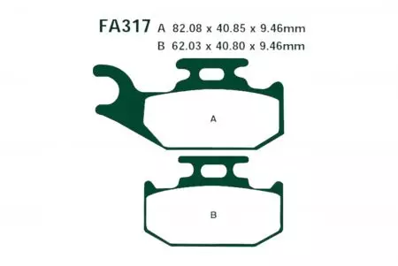 Plaquettes de frein EBC FA 317 R (2 pièces) - FA317R